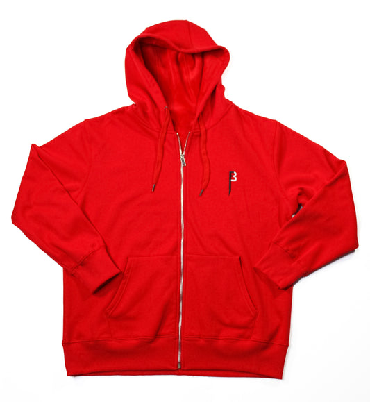 BFace Signature B Logo Red Zip Up Hoodie