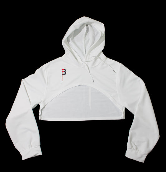 White Shrug Hoodie Signature B Logo