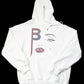BFace Clean Blinged Out Glass Rhinestone Hoodie White