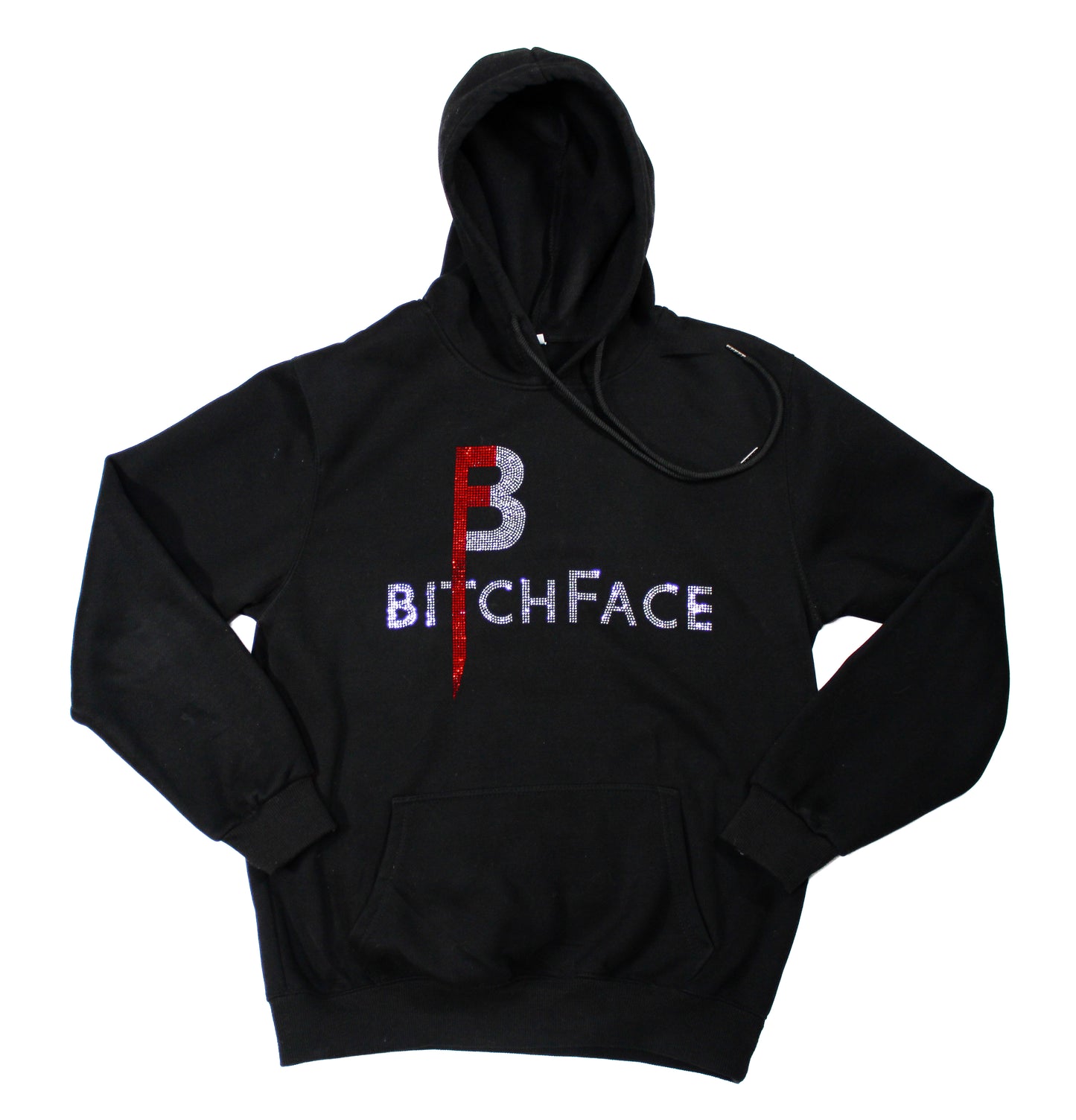 BFace Blinged Out OG Glass Rhinestone Hoodie Black